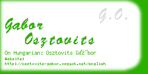 gabor osztovits business card